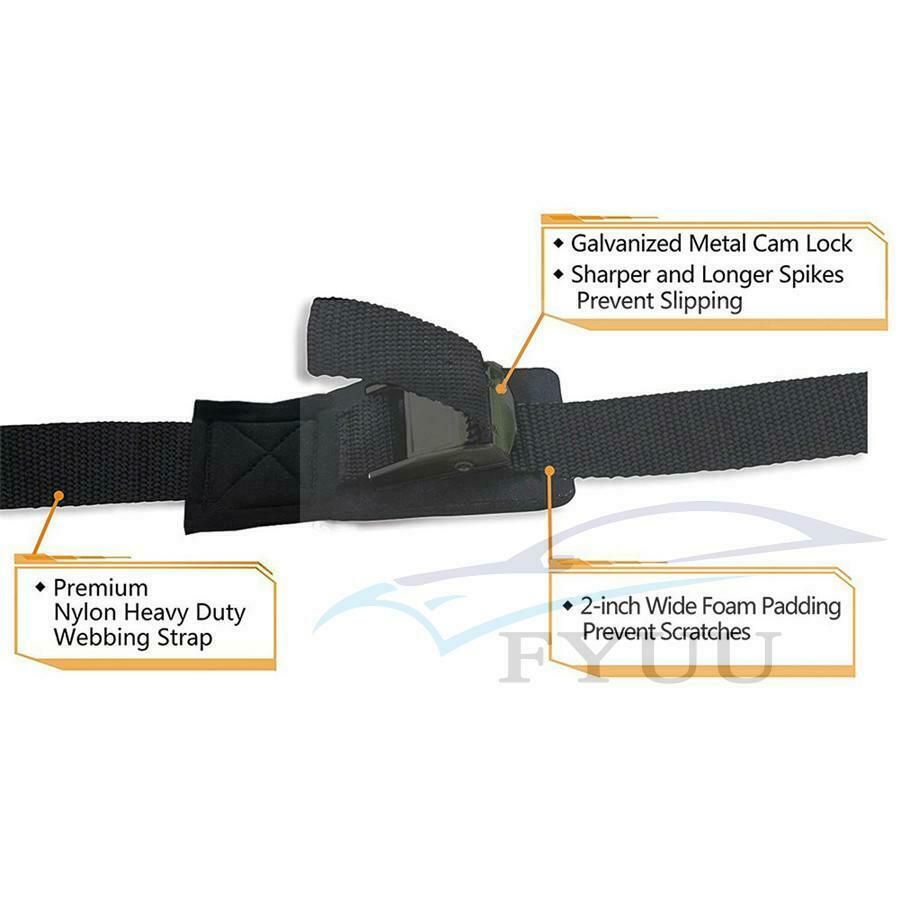 2x 9.8ft Car Roof Rack Luggage Kayak Surfboard Cam Buckle Lashing Tie Down Strap