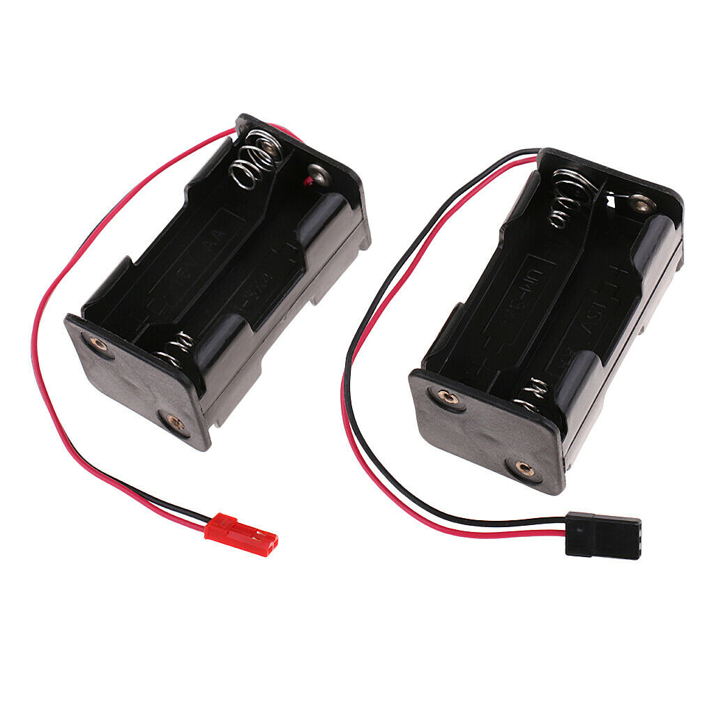 2 Pieces AA Battery Holder Case Slot Holder Plastic