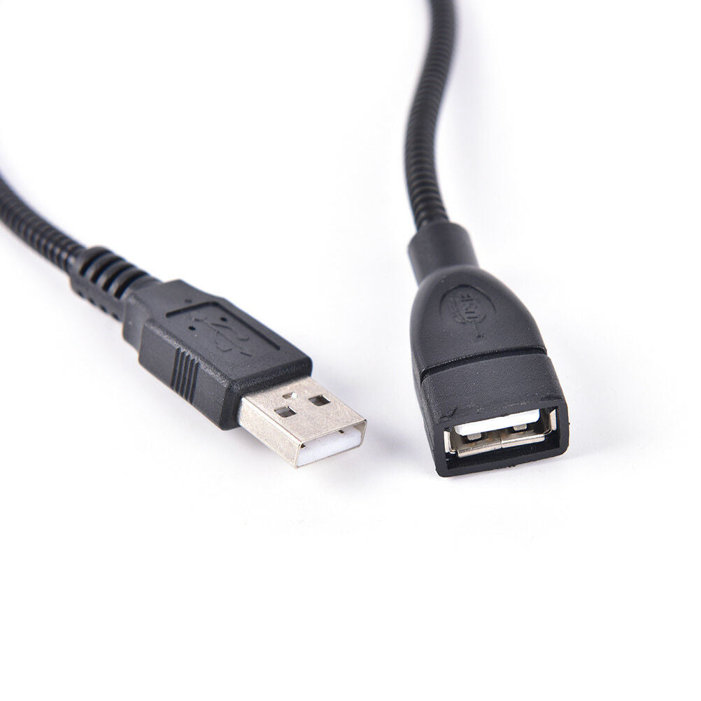USB Male to Female Extension Cable LED Light Adapter Metal Hose for PC De.l8