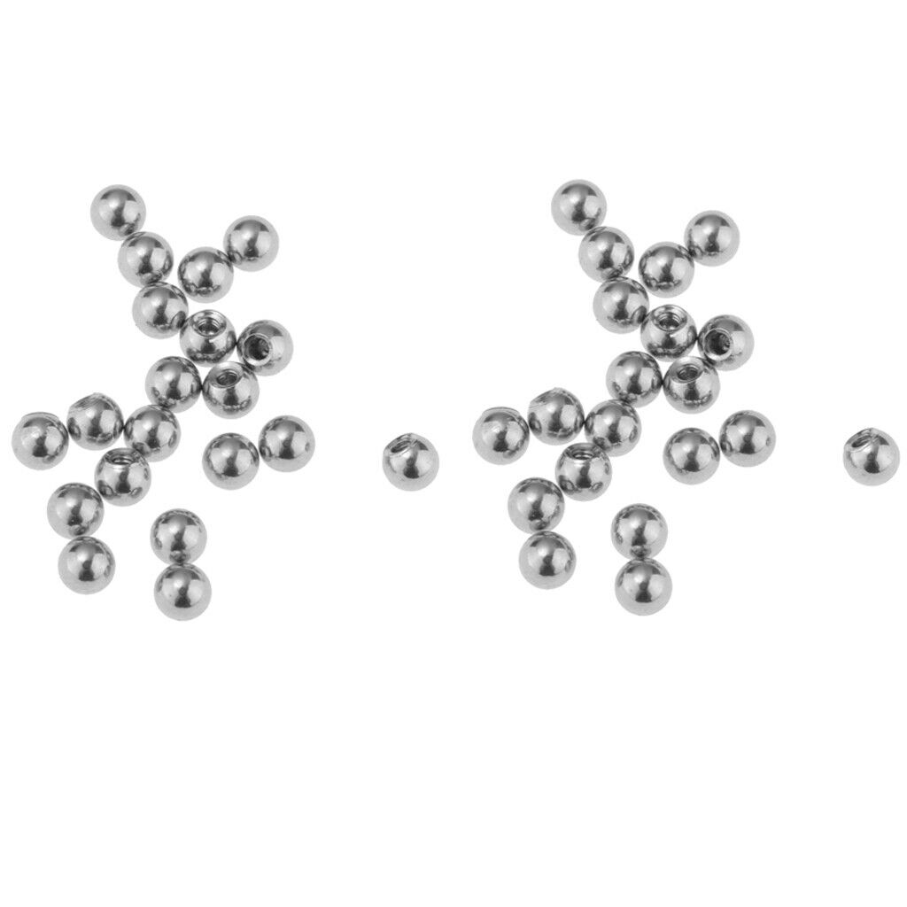40 PCS Stainless Steel Piercing Jewelry Replacement Ball 1.2X3mm