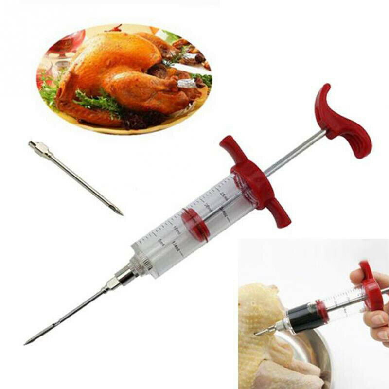 Food Flavor Seasoning BBQ Meat Syringe Marinade Injector Kit  for Pork Ch.l8