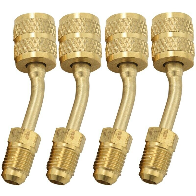 4 Pack R410A Adapter Charging Vacuum Port Adapter Brass Converter with ThimbleU7