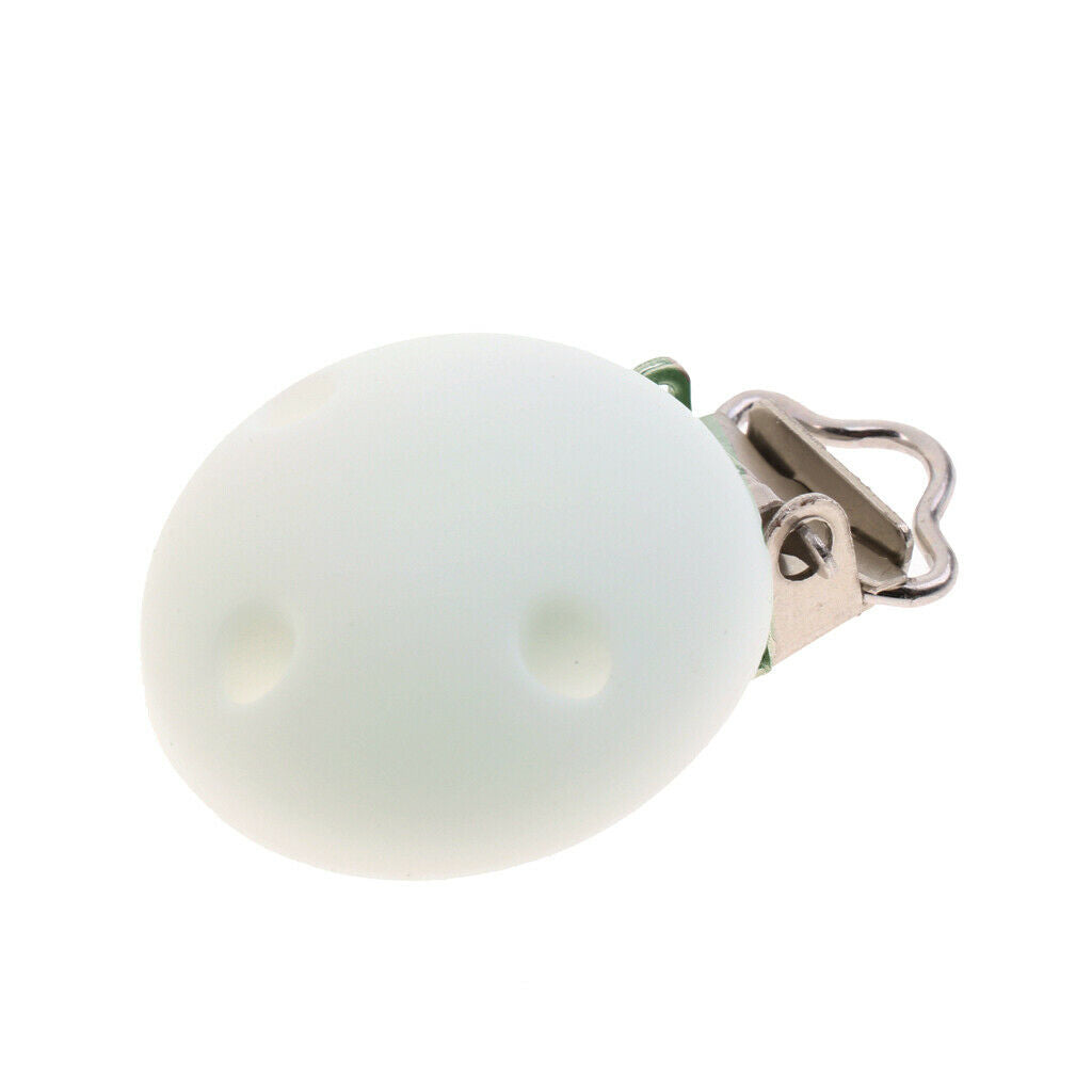 2x Silicone Round Pacifier with Metal Clip Special Needs Toys Learn