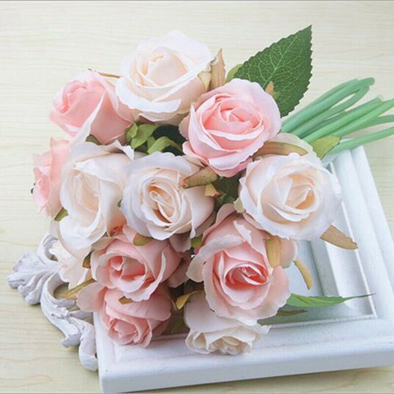 12pcs/lots Artificial Rose Flowers Wedding bouquet Thai Royal Rose Silk flowerB2