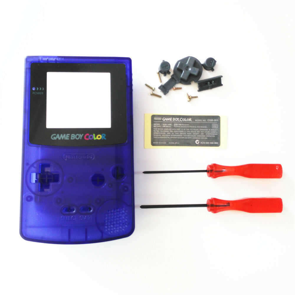 Transparent blue Housing Shell Buttons Mod for Nintendo Game Boy Color GBC