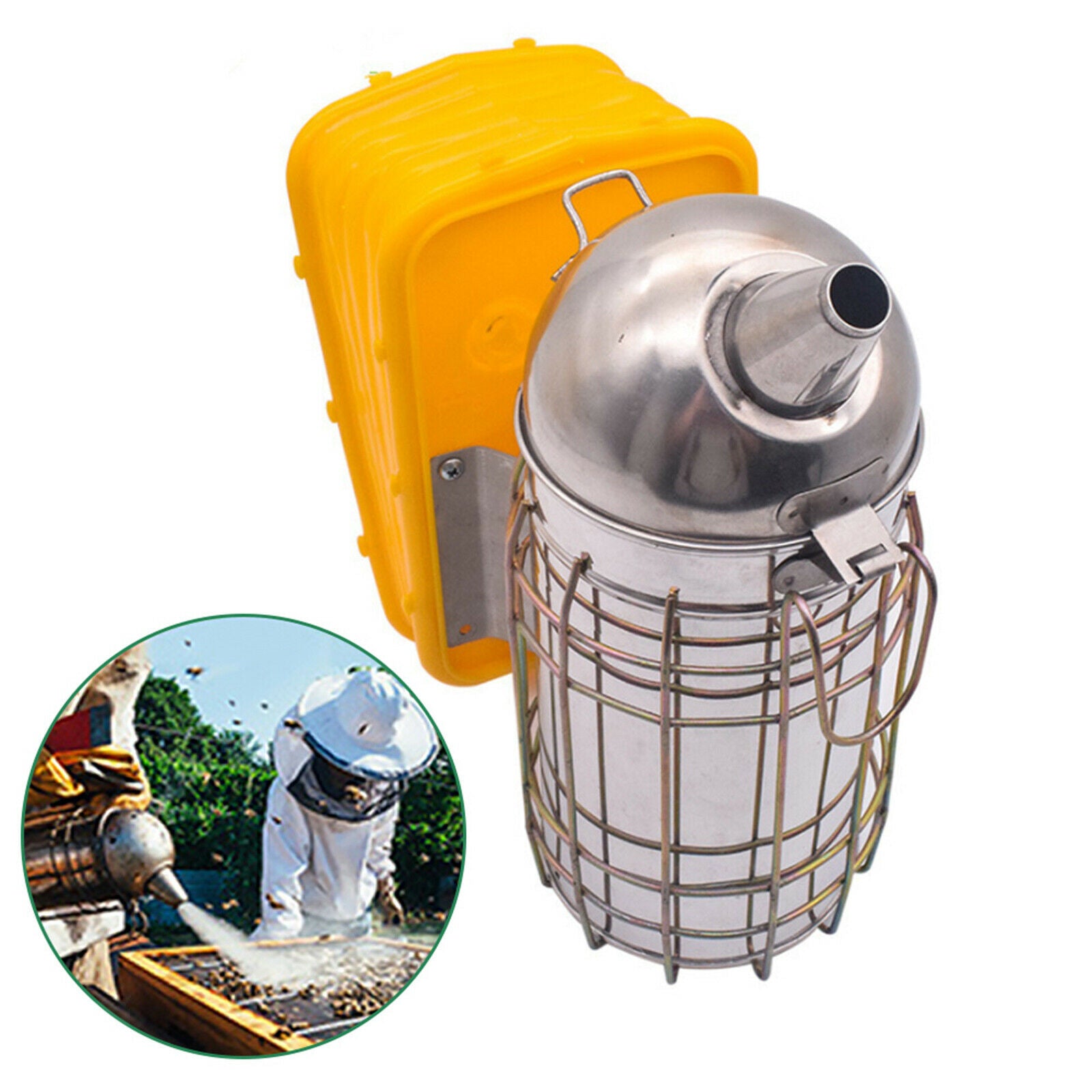 Bee Hive Smoker Apiculture Equipment Beekeeping Tool with Heat Shield Heavy Duty