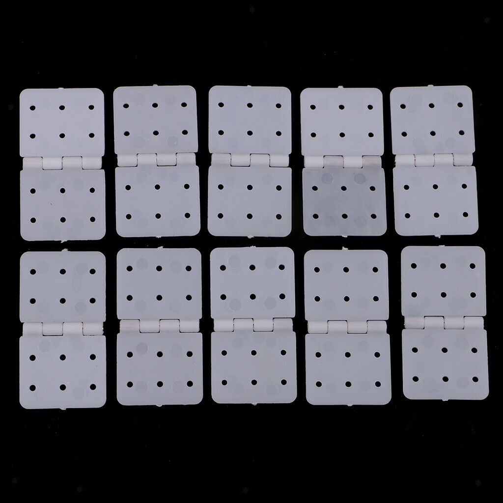 20x White Flat Plastic RC Plane Hinges Airplane Accessory High Quality