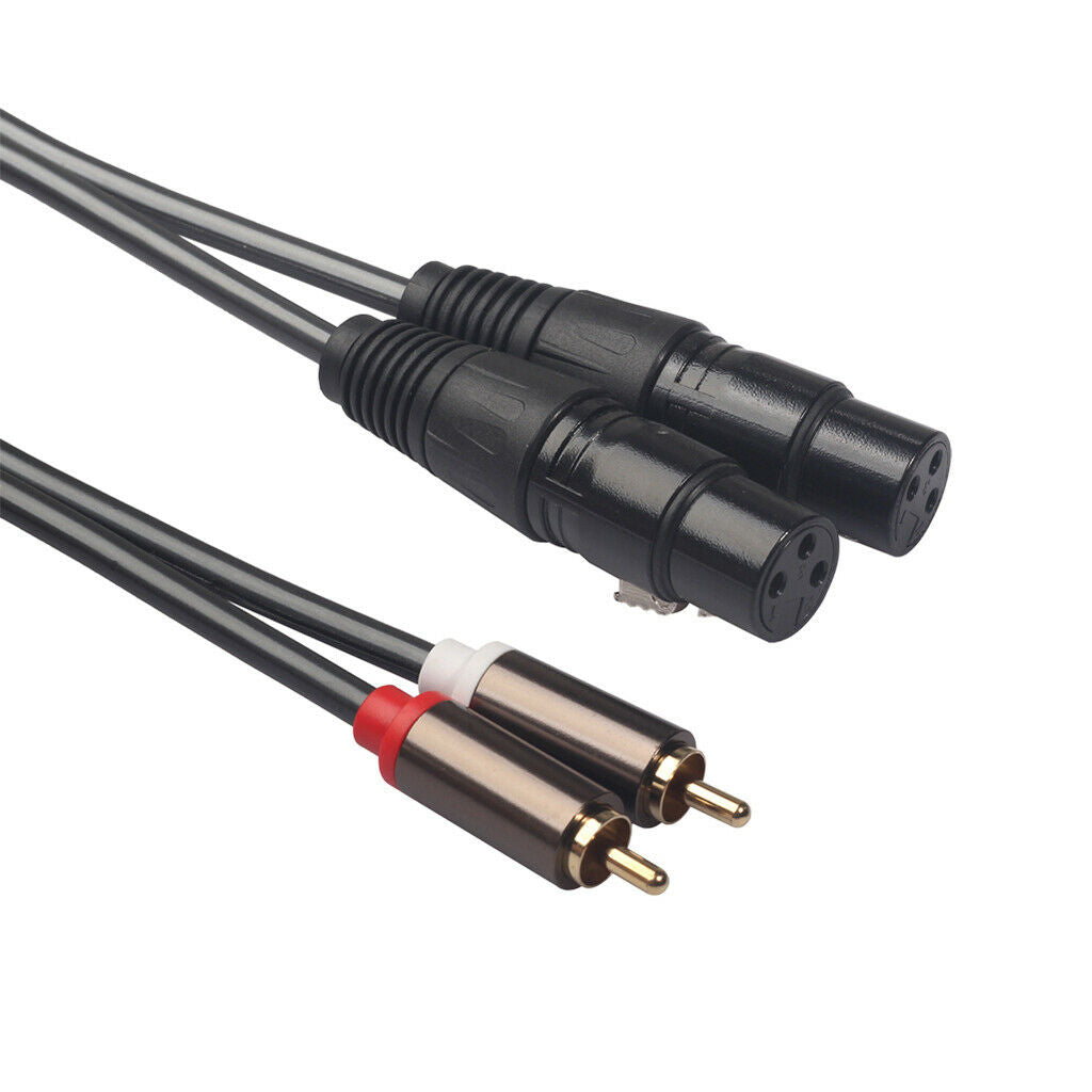 Dual RCA to Dual XLR 3 Pin Audio Auxiliary Stereo Y Splitter Cable (5ft)