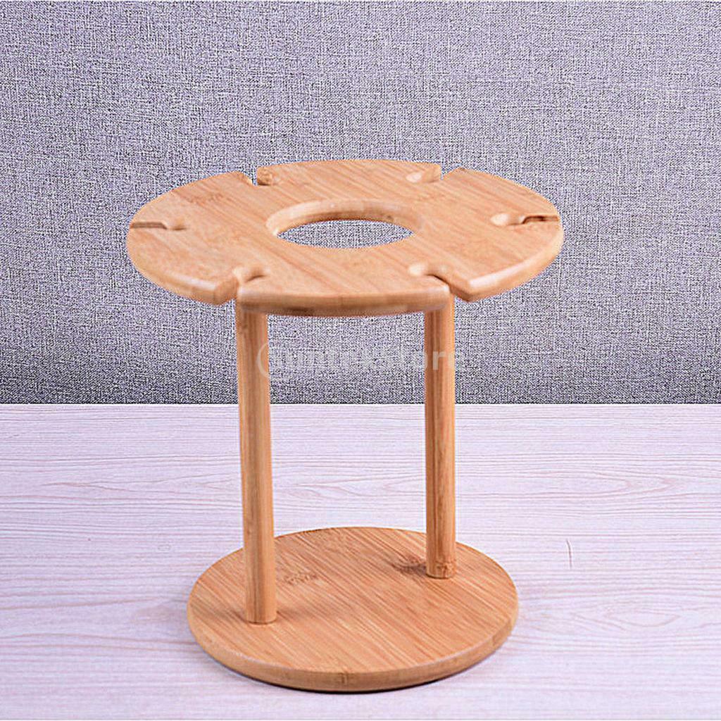 Bamboo Wine Cup Holder Stand Stemware Goblet Wine Glass Storage Drying Rack