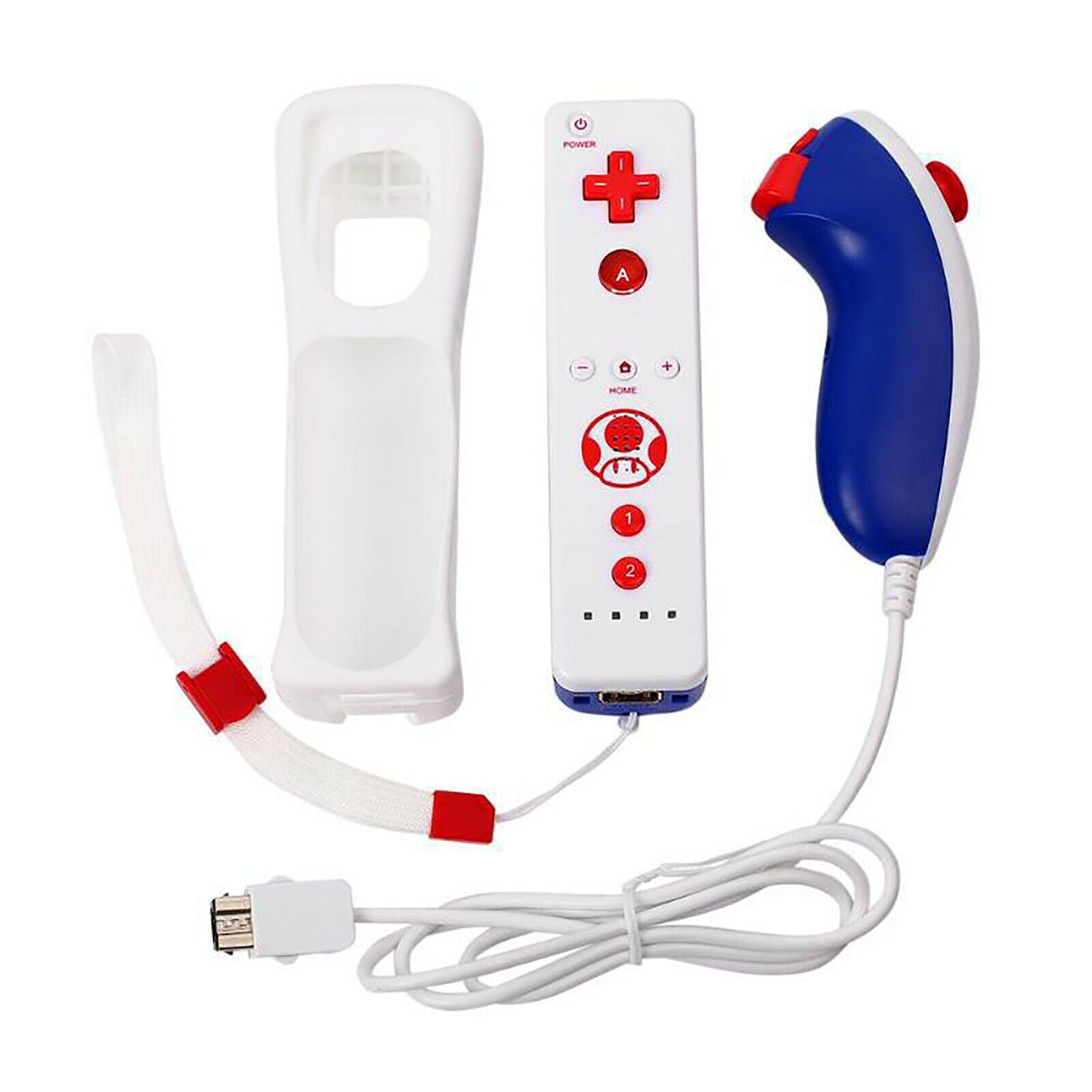 2in1 Left Right Handle Controller Remote Gamepad w/ Built-in Accelerator for Wii
