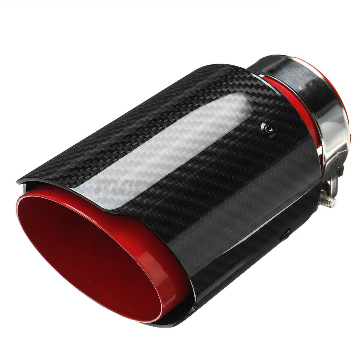 2x 2.5'' 63mm-89mm Carbon Fiber Car Exhaust Pipe Tip Trim Muffler End   +