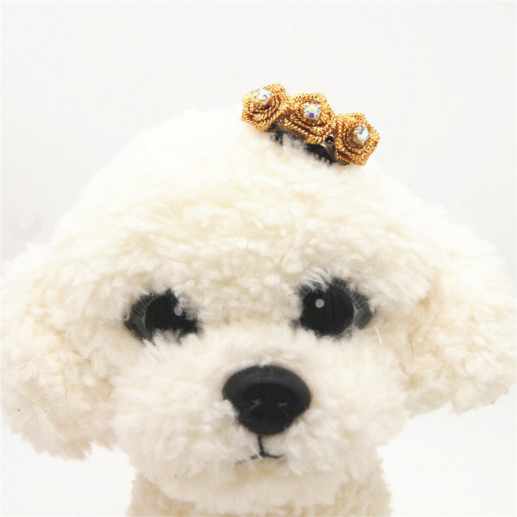 2Pcs Cute Flower Bow Candy Pet Dog Cat Puppy Grooming Hairpin Hair Clip  1