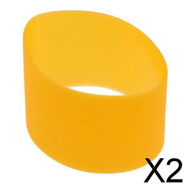 2X Outdoor Silicone Round Non-slip Water Bottle Mug Cup Sleeve Cover orange