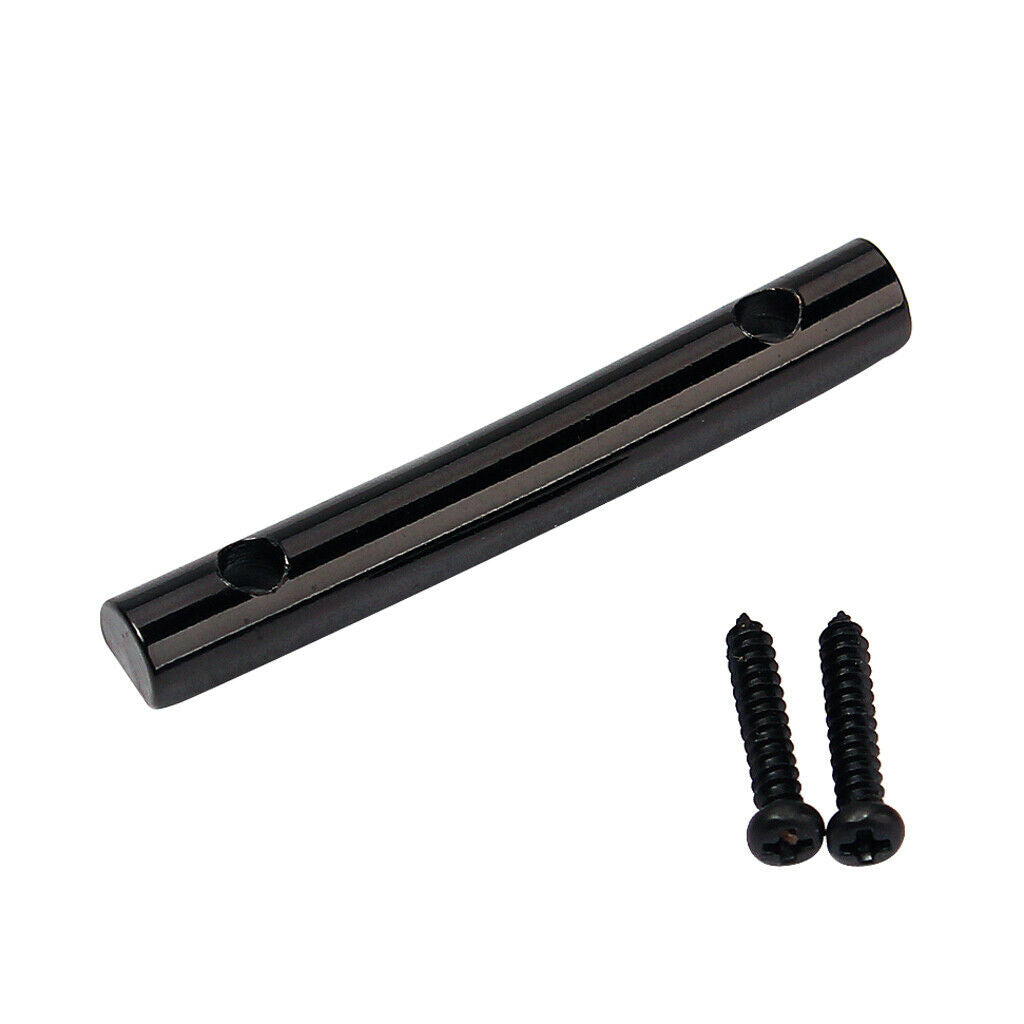 2x Black String Retainer Bar For  Guitar Parts Chrome Round Tension