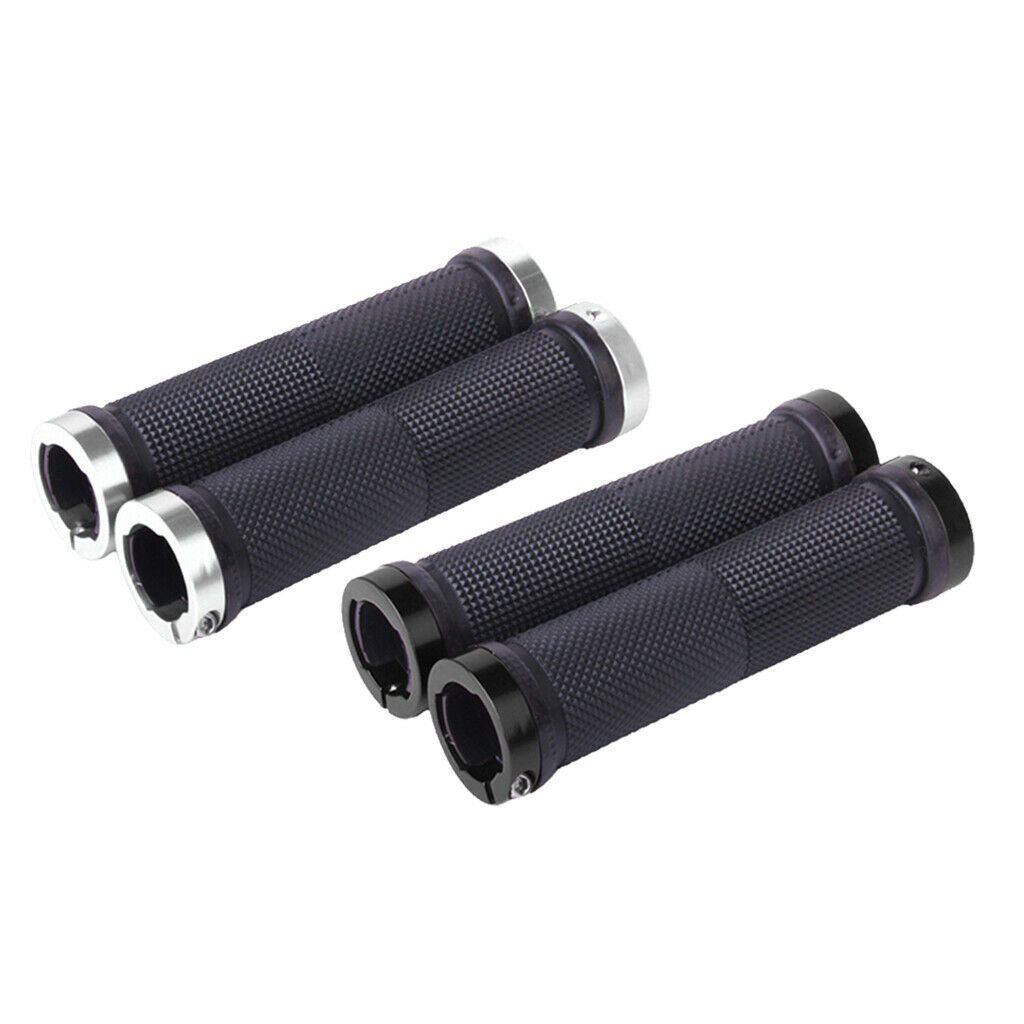 4pcs Bicycle Double Lock On Handlebar Grips Mountain Bike Handle Sleeve Set