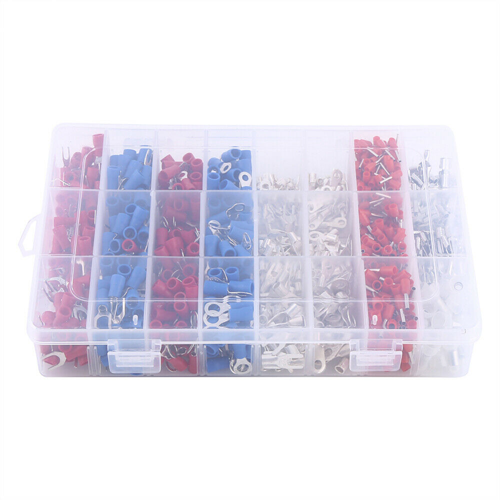 1000pcs Assorted Crimp Spade Terminals Insulated Electrical Wire Connectors