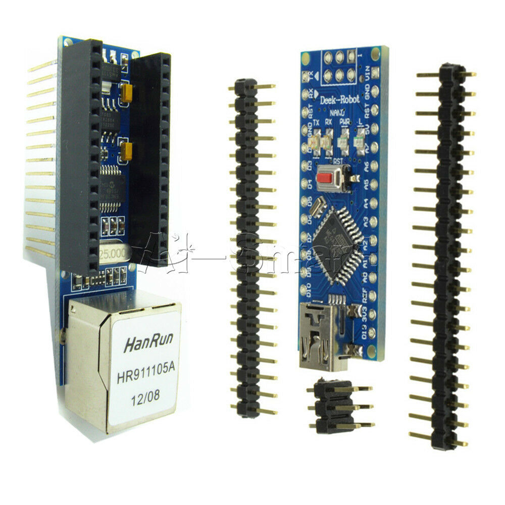 USB Nano V4.0 V3.0 Atmega328P Board+ENC28J60 Ethernet Shield Module For Arduino