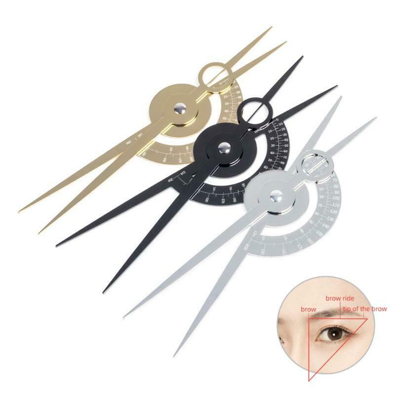 3pcs Multi-purpse Metal Eyebrow Positioning Stencils Rulers Set Randomly Colors