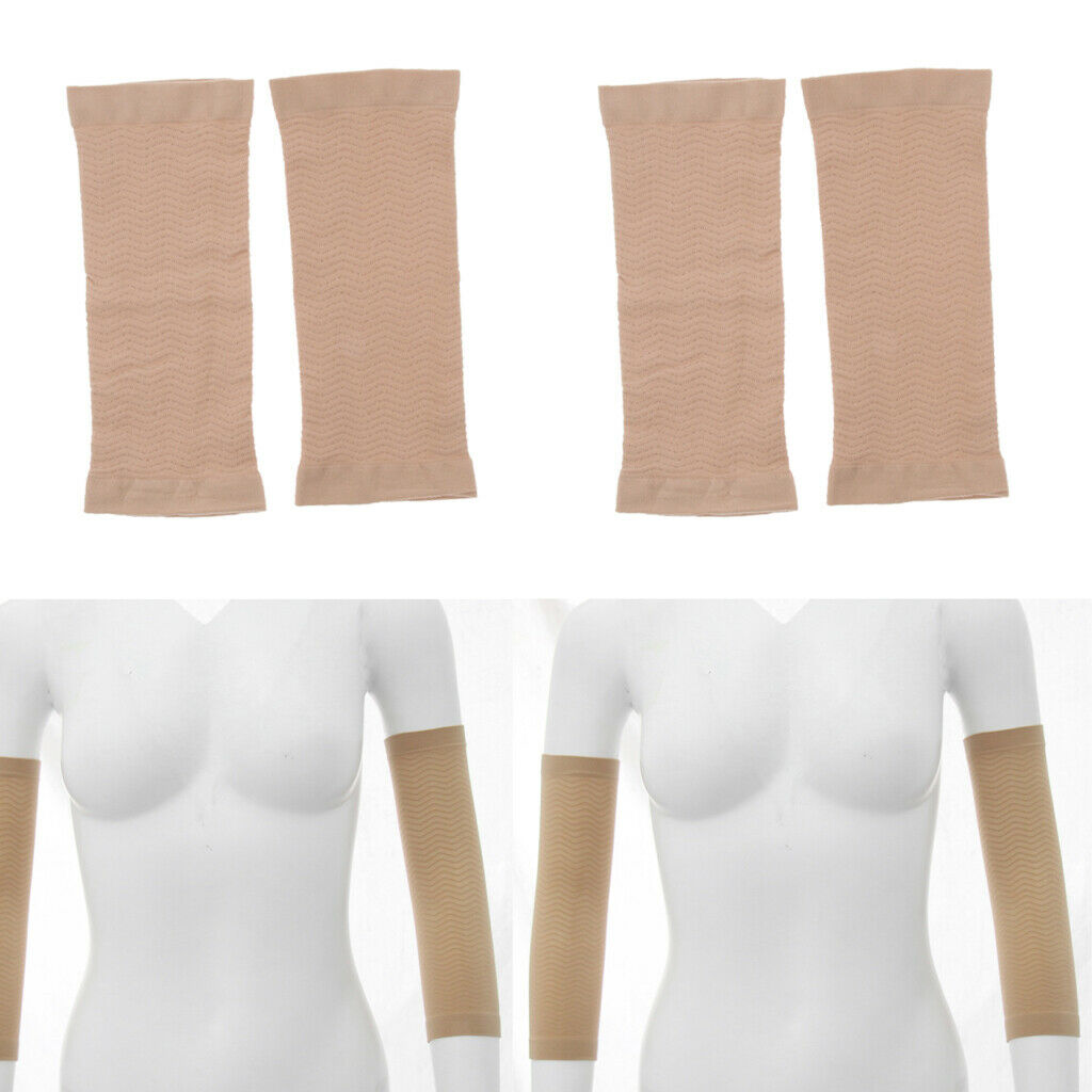 2Pairs Women Sports Upper Arm Shapewears Slimmer Shaper Sleeves Wrap Skin