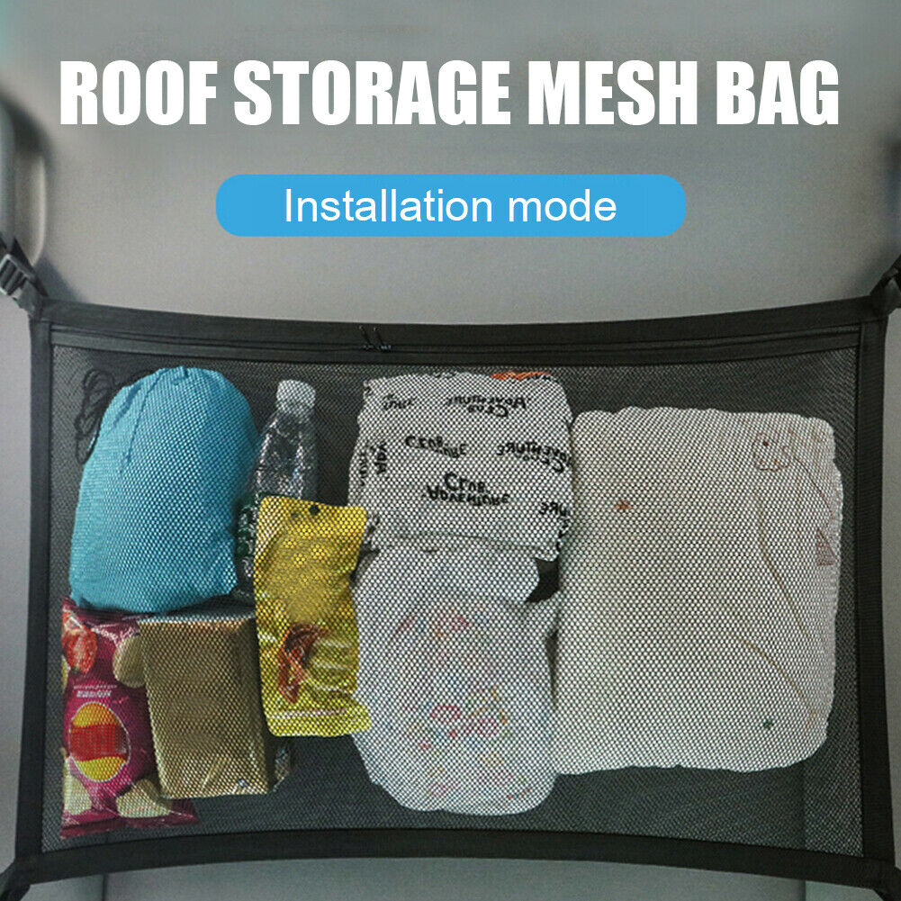 Car Auto Ceiling Storage Net Pocket 8kg Capacity Auto Interior Organizer Bag