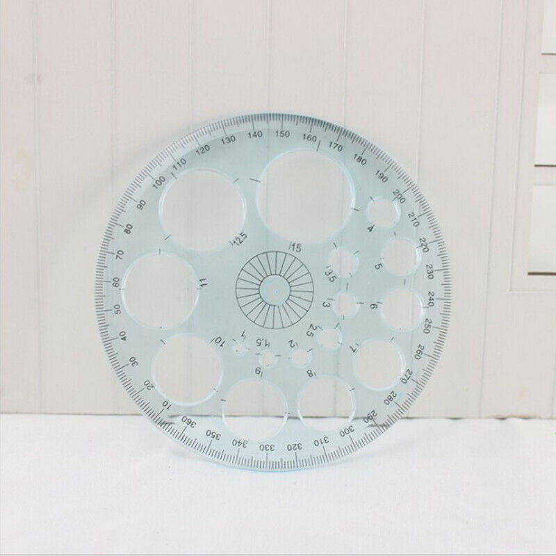 1pc Stationery 360 Degree Round Ruler Transparent Circle Office School Dr.l8