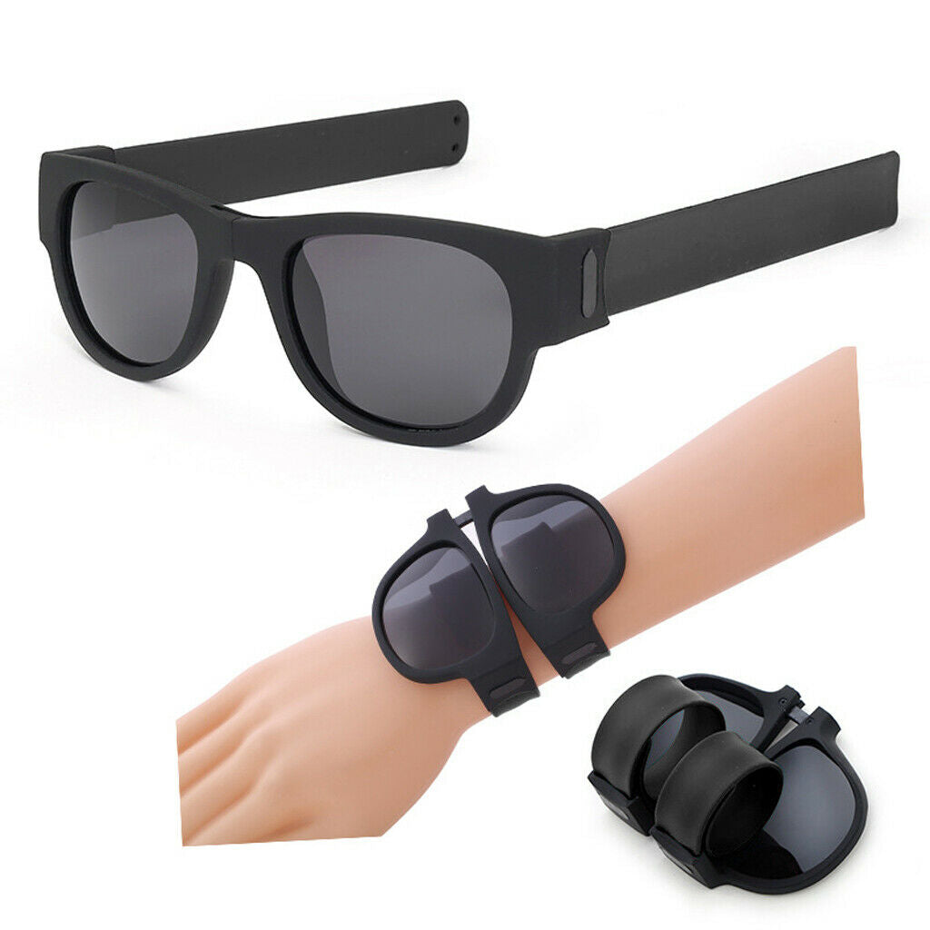 2pcs Fashion Folding Sunglasses Outdoor Sun Glasses Slap Traveling Eyewear