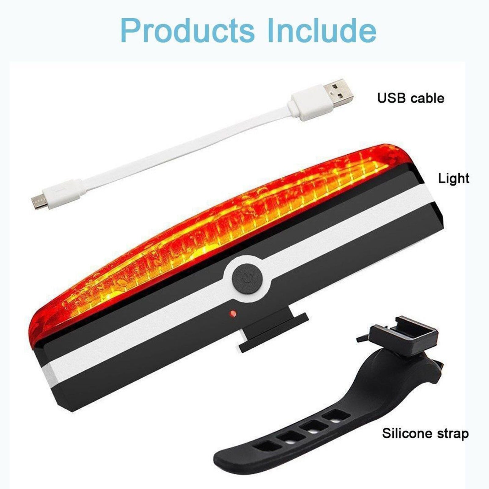 LED Bicycle Bike Cycling Front Rear Tail Light USB Rechargeable 6 Modes Lamp