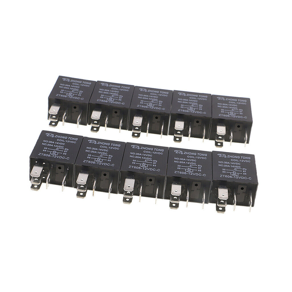 10PCS 30A 12V 5Pin SPDT Auto Relay For Car Fan Fuel / Water Pump Light Horn