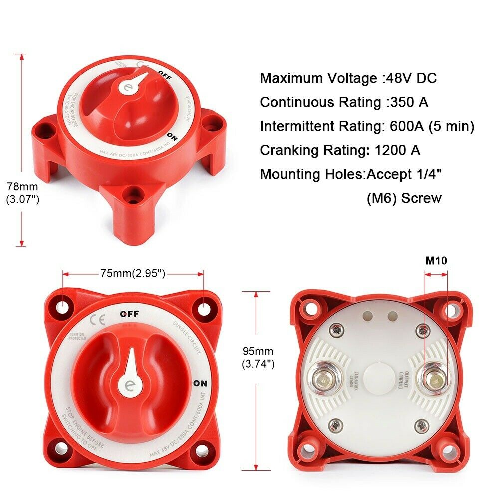9003 E Series Battery Switch AFD New 350A Blue Ocean Battery Isolation Switch