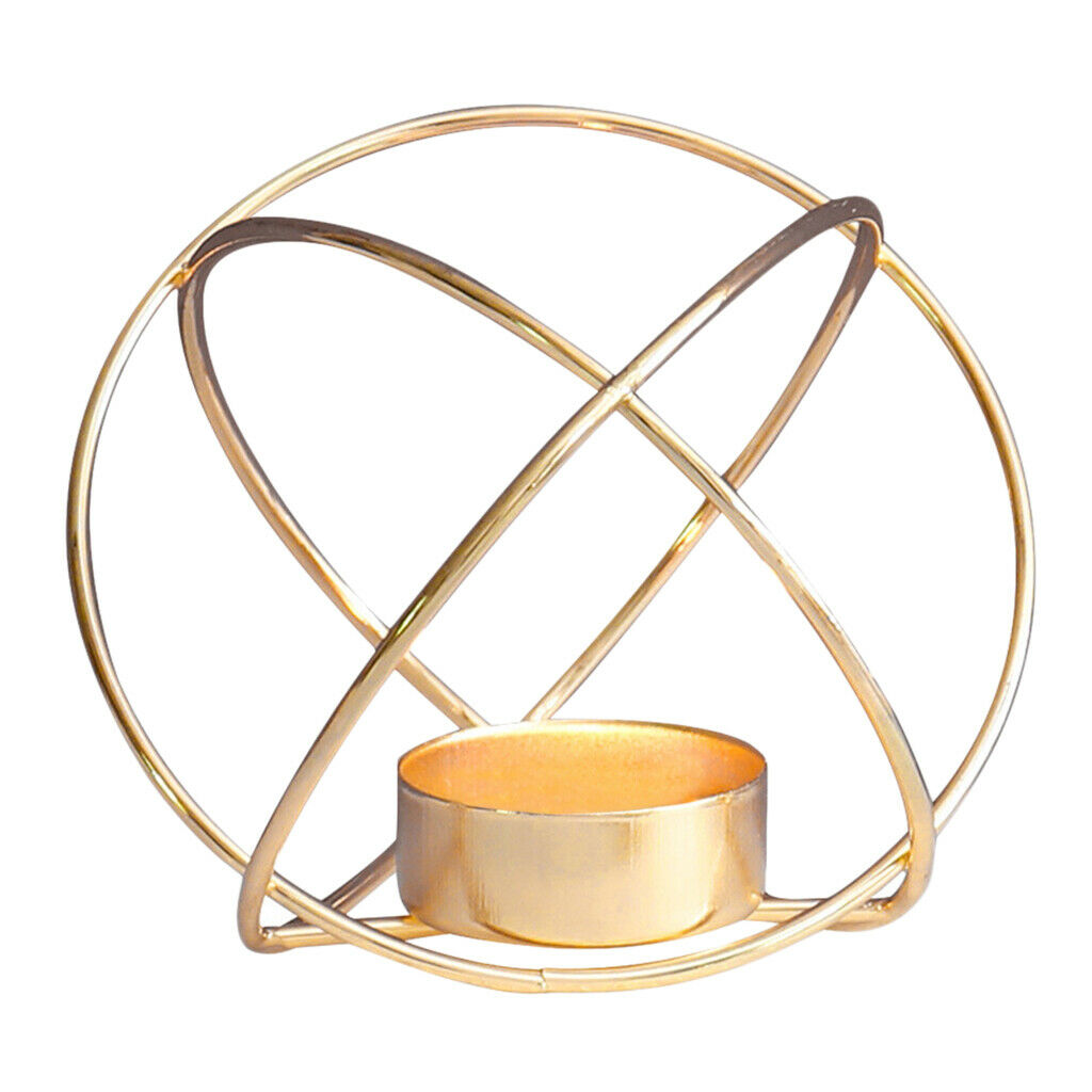 Nordic Style Golden Metal Wire Geometric Candle Holder for Home Decoration