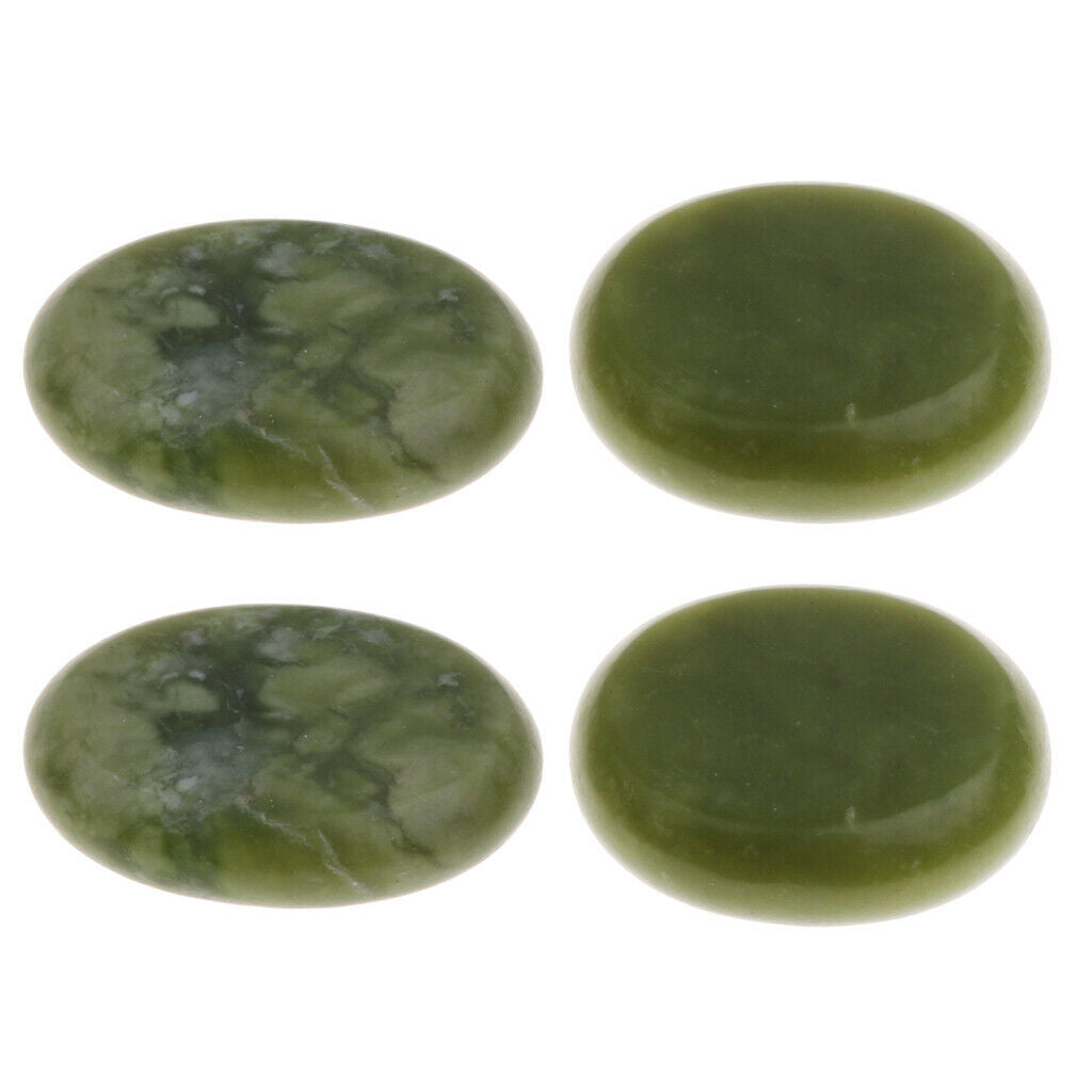 4Set Natural Green Jade Hot Massage Stone for Facial Body Hot Stone Spa Massage
