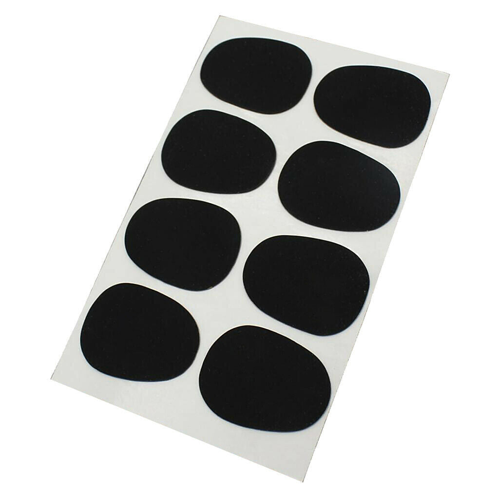 Pack of 8 Adhesive Saxophone Mouthpiece Patches Pads 0.3mm Black DIY Tenor Sax