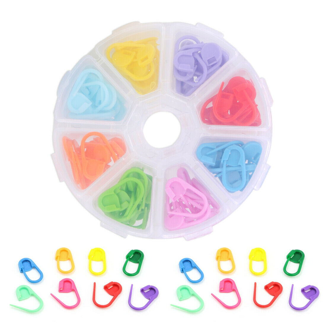 104pcs Stitch Markers Knitting Crochet Locking Needle Clip Holder with Case An