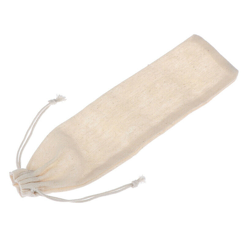 1pc Portable Metal Straw Bags Resuable Straw Linen Storage Bag Tableware .l8