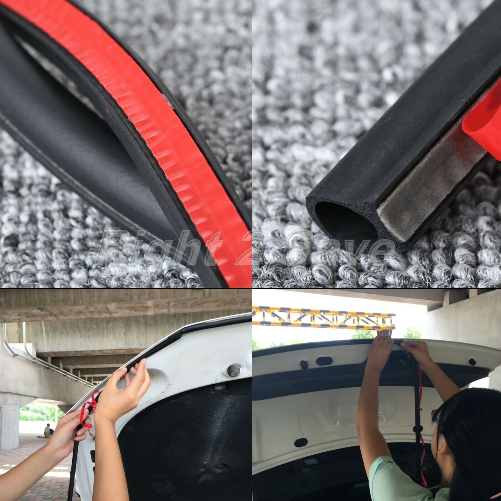 26Ft 8M Car Truck Door Big D-shape Rubber Sealing Weather Strip Hollow Universal