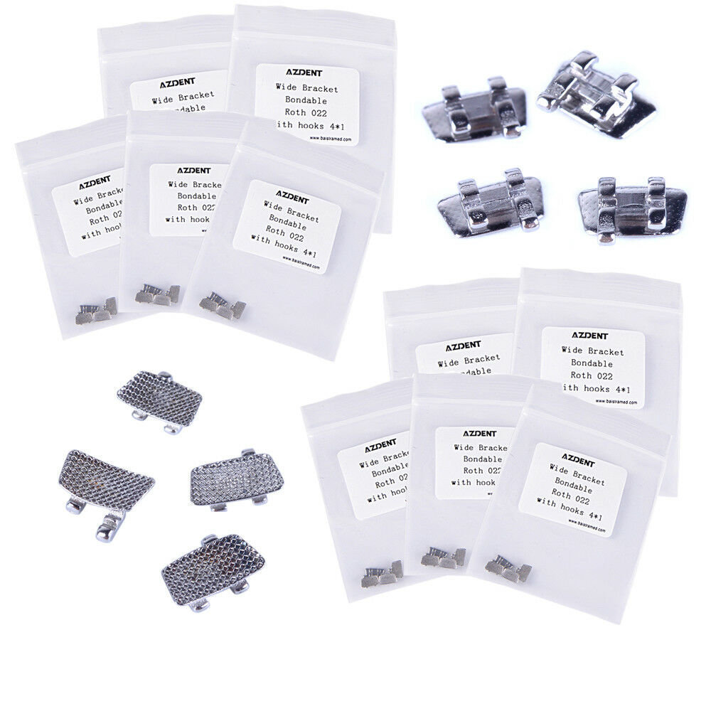 20X4pc Dental Orthodontic 1st Molar Wide Bracket Bondable Roth 022 with Hooks