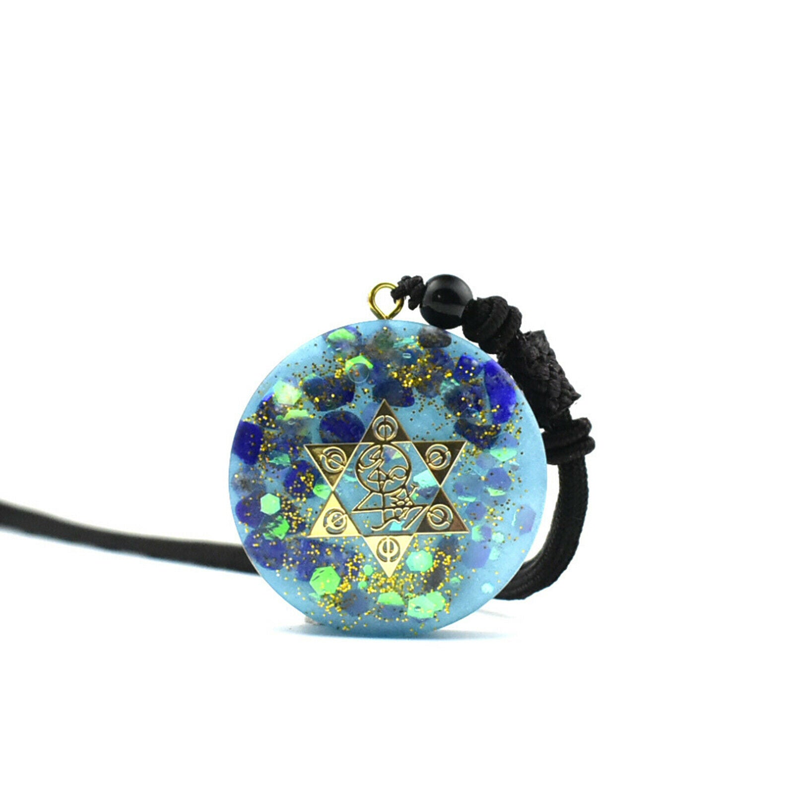 Orgone Pendant Sri Yantra Energy Necklace Sacred Reiki Necklace EMP Protection