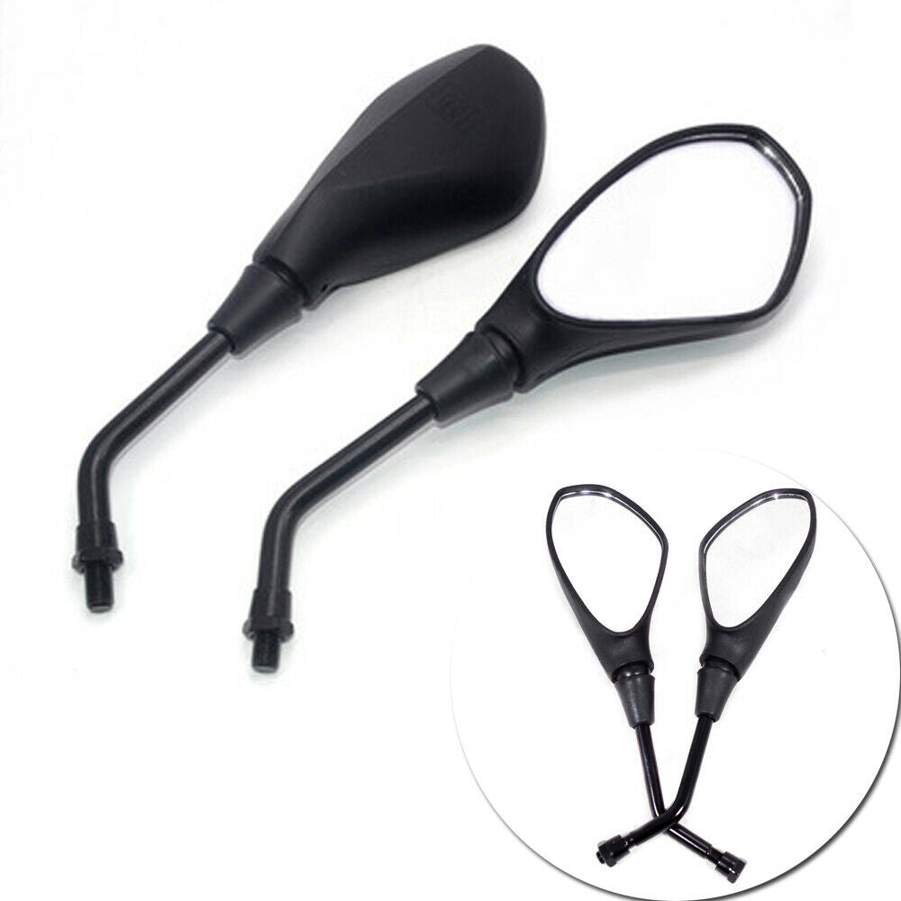 2X Motorcycle Motorcross Chopper ATV Bikes 10mm Black Rear View Side Mirrors