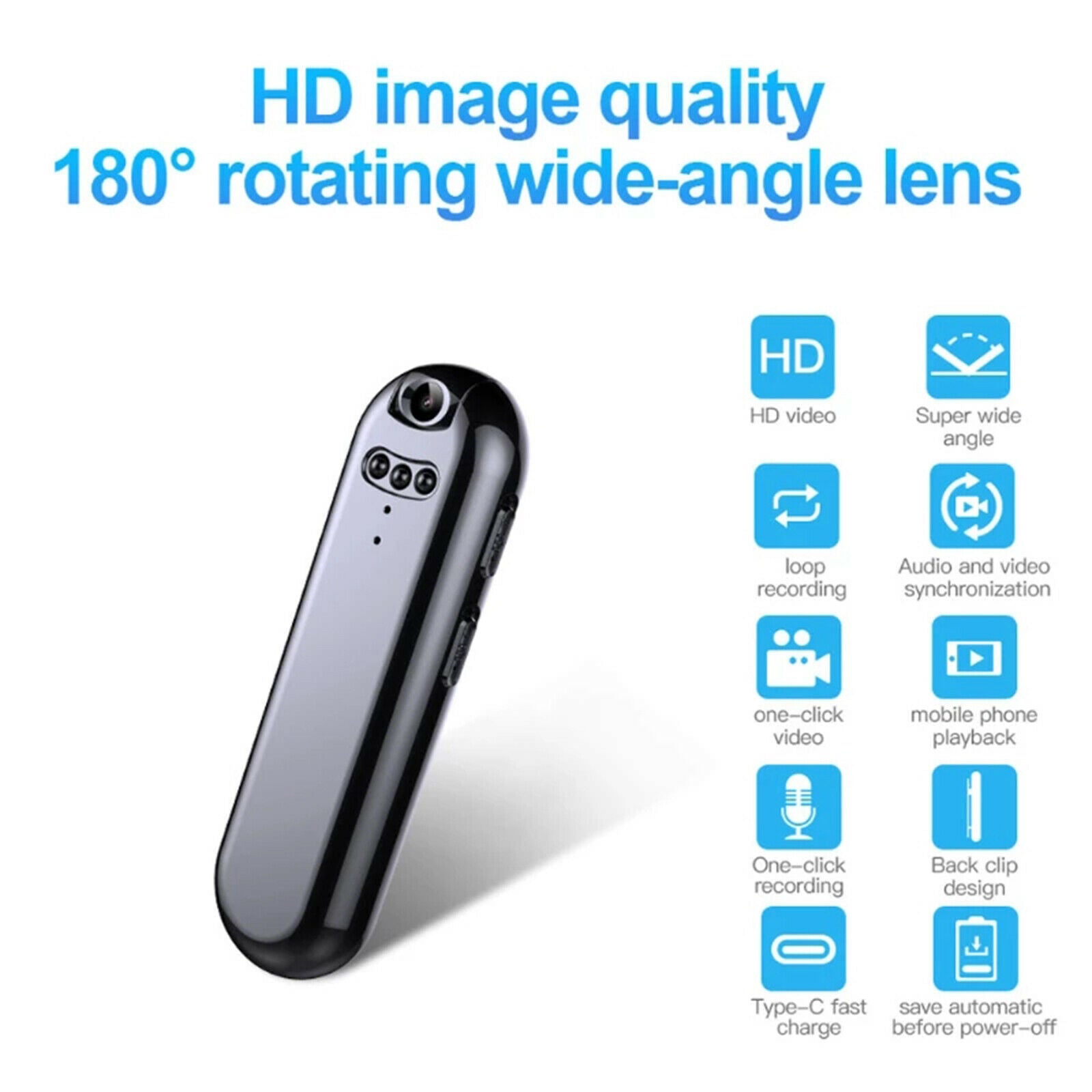 Body Camera Wearable Cam Worn Camera Body-Worn for Home Baby Portable 32GB