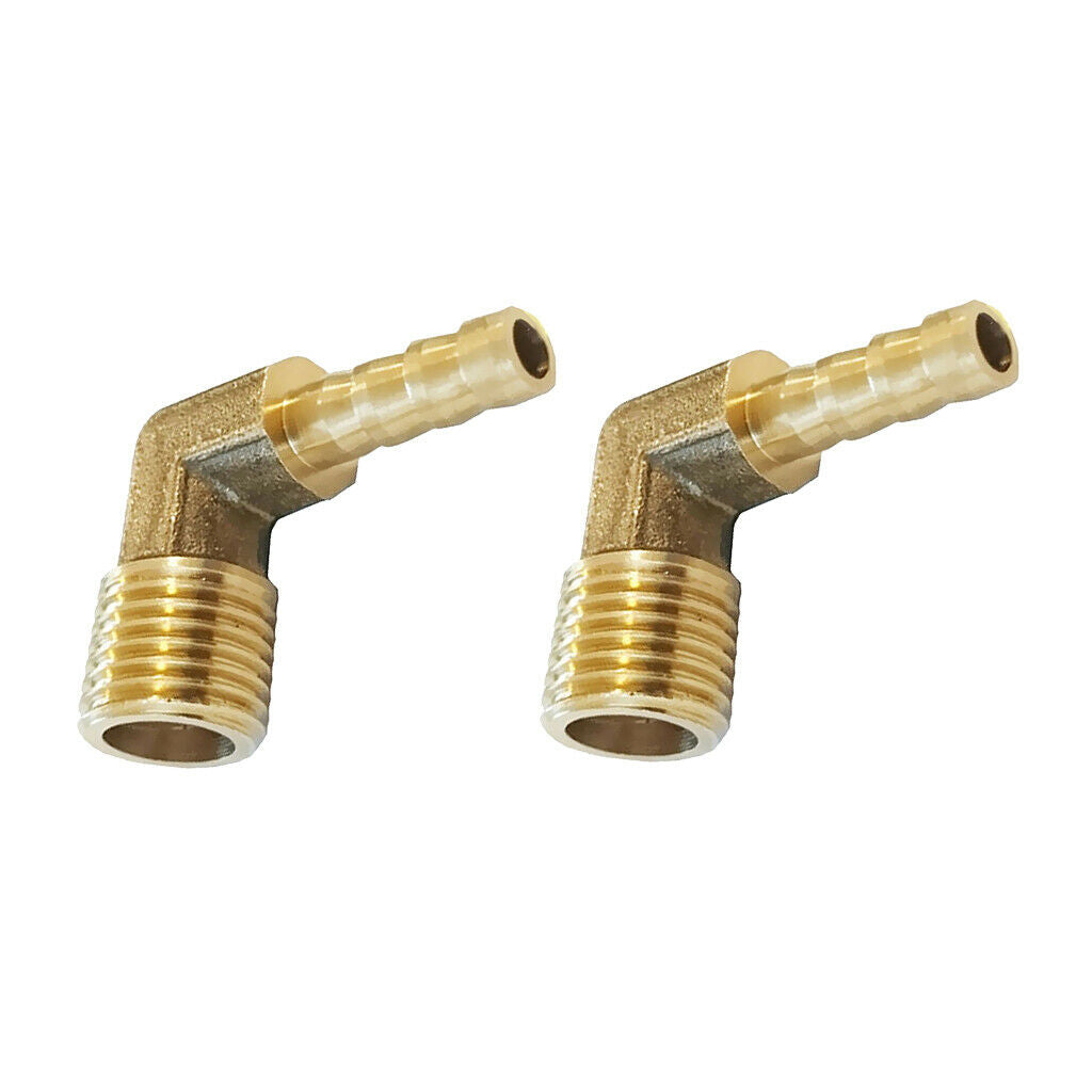 1/4'' BSP To 6mm+8mm Brass 90 Degree Male Elbow Barb Hose Tail Pipe Fitting