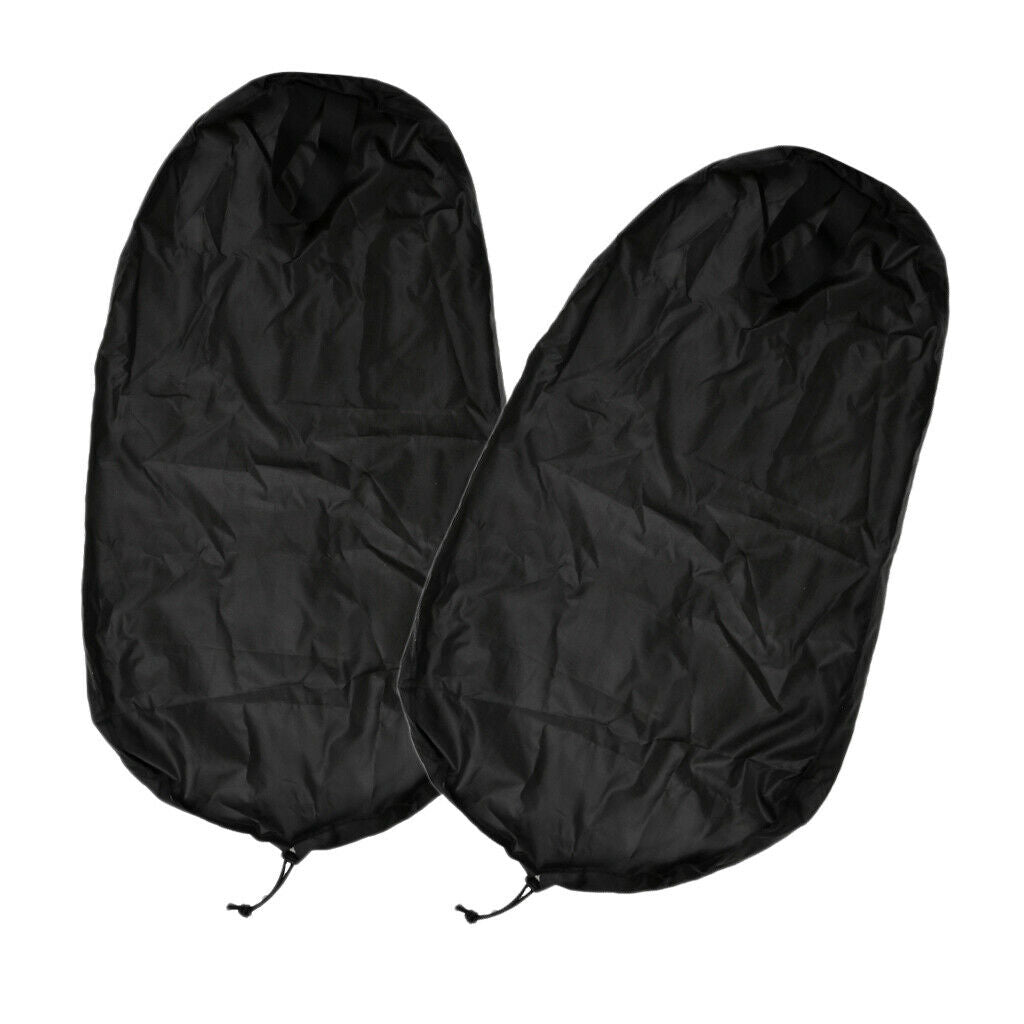 2pcs Travel Waterproof Dustproof Nylon Kayak Cockpit Cover Storage Bag Black