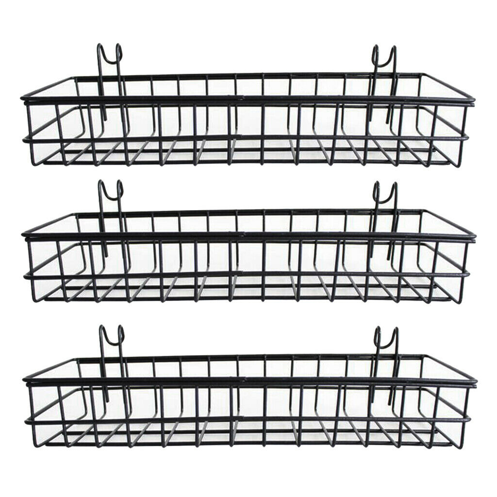 Set of 3, Iron Storage Basket Display Shelves Rack Holder Kitchen Home Decor