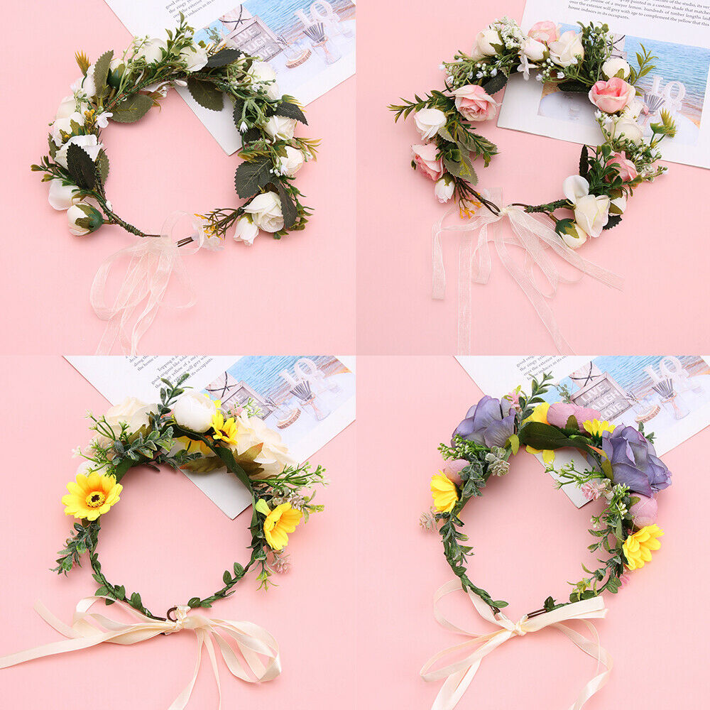 Decor Women Festival Flower Headbands Wedding Wreath Crown Hair Accessories