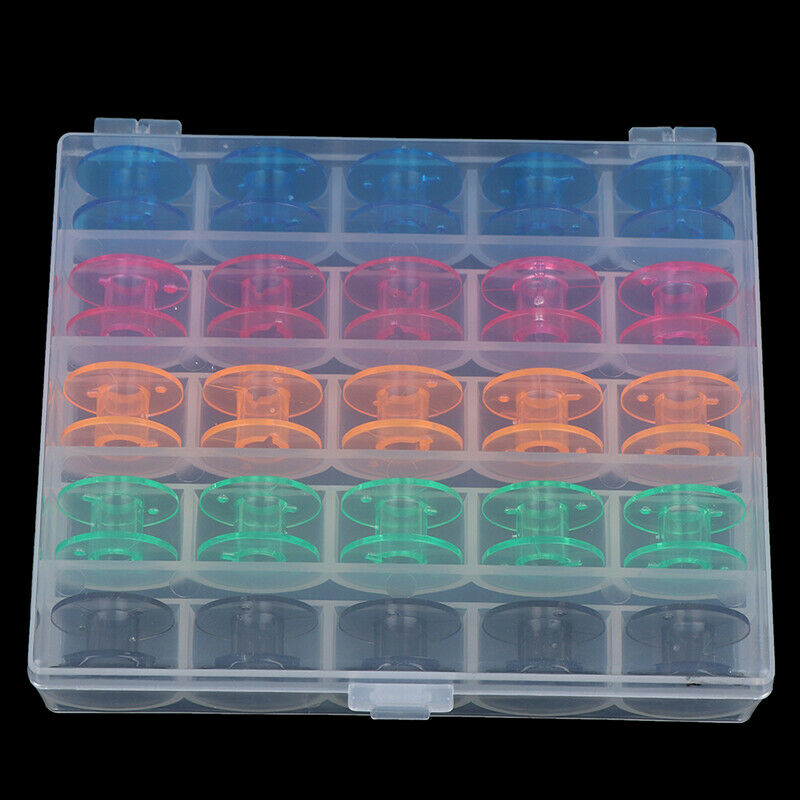 25Pcs/Set Empty Bobbins Sewing Machine Spools Storage Box for Sewing Mach.l8