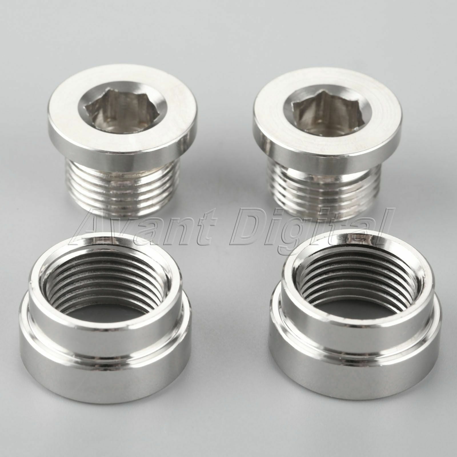 Set O2 Oxygen Sensor Stepped Mounting Boss and Plugs 2 Bungs/2 Plugs M18 X 1.5