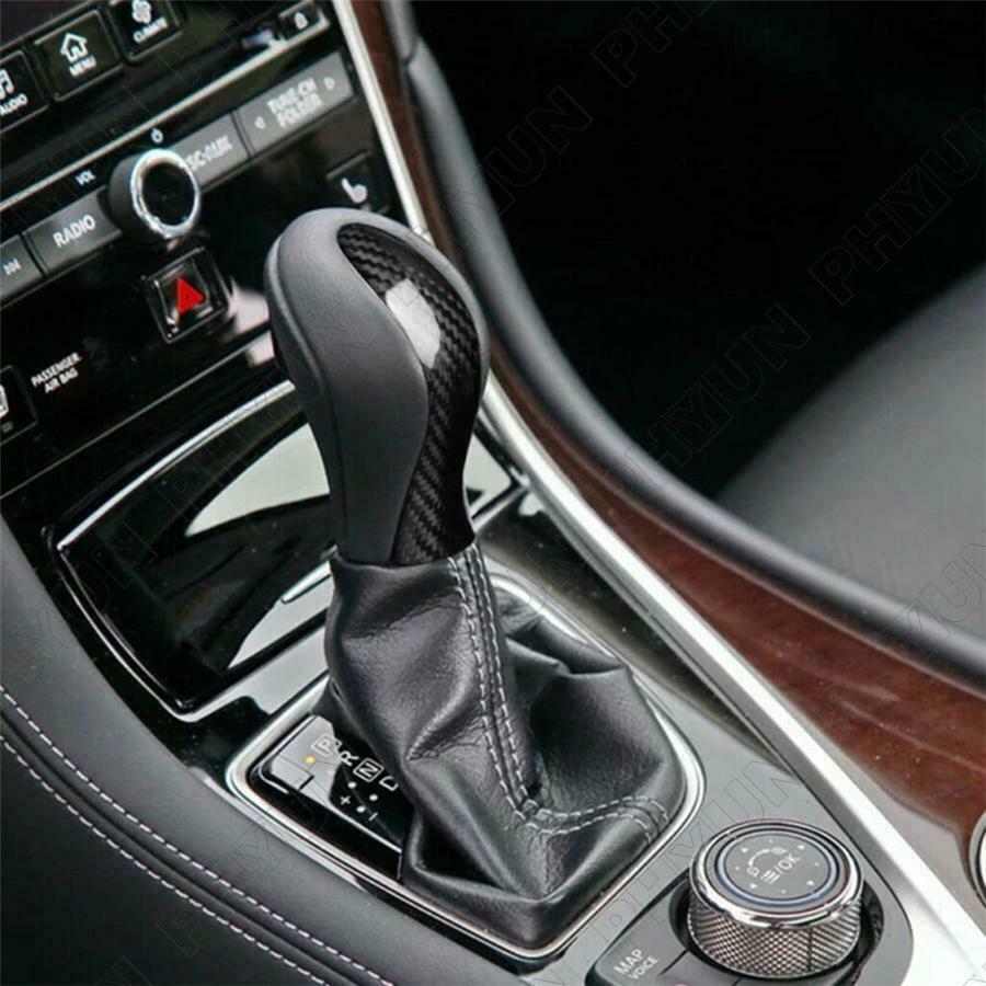For 2014-2019 Infiniti Q50 Q60 Carbon Fiber Car Inner Gear Shift Knob Cover Trim