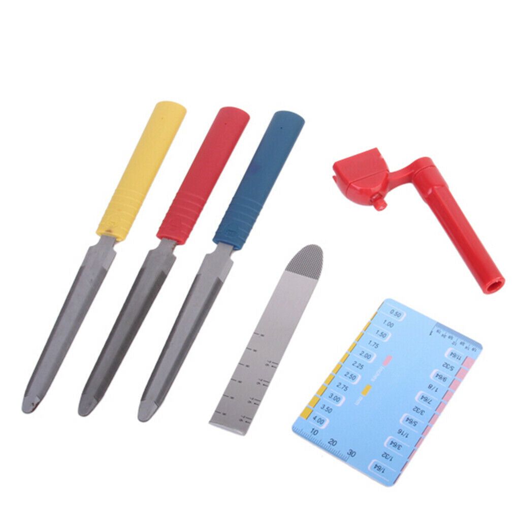 Pack Of Guitar Tools Kit For Luthier Inc Nut Files, Stainless Steel Ruler,Winder