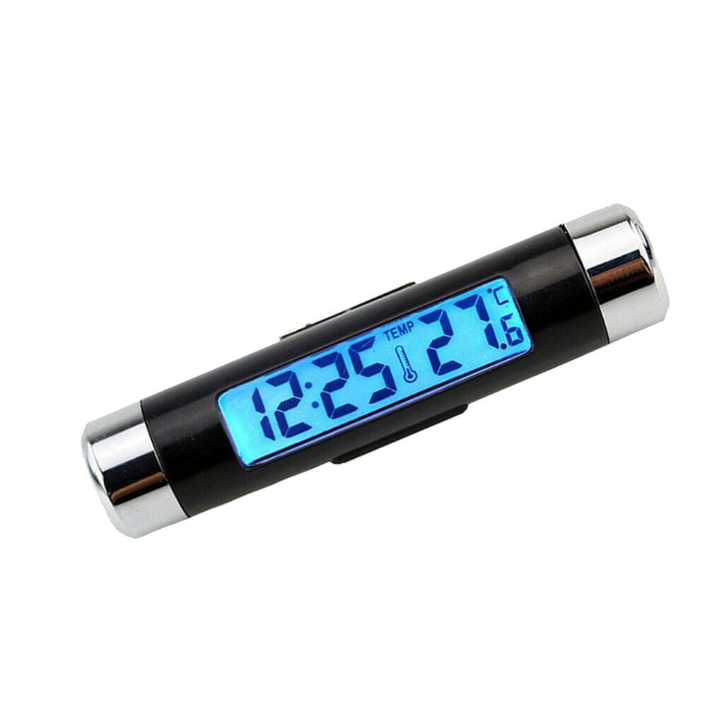 Backlight Mini Electronic Clock with Thermometer Digital LCD Display for Car Air