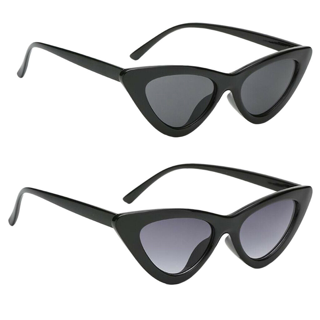 2Pcs Girls Female Cateye Triangle Frame Sunglasses New UV400