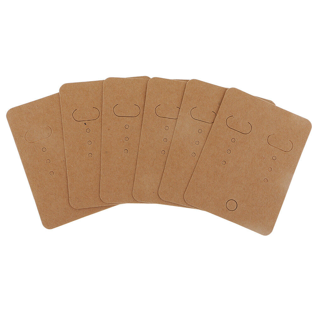 400pcs kraft paper ear hooks earring stud display cards & self adhesive bags